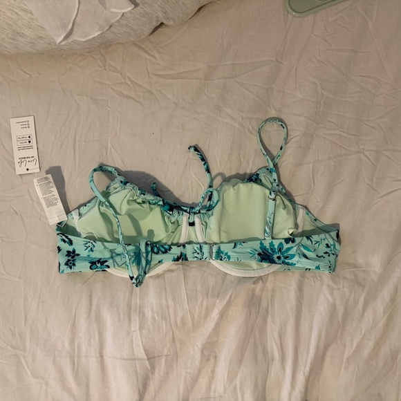 CupShe Earthly Aruba Flower Tie Front Top & Mid Rise Shirred Bikini NWT size XL - Picture 3 of 11